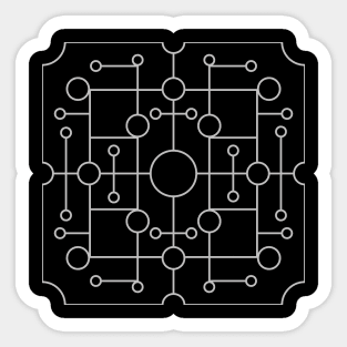 Silver Tone and Black Art Deco Geometric Circle Tile Design Sticker